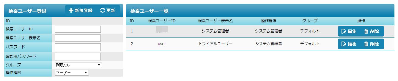 アカウント管理